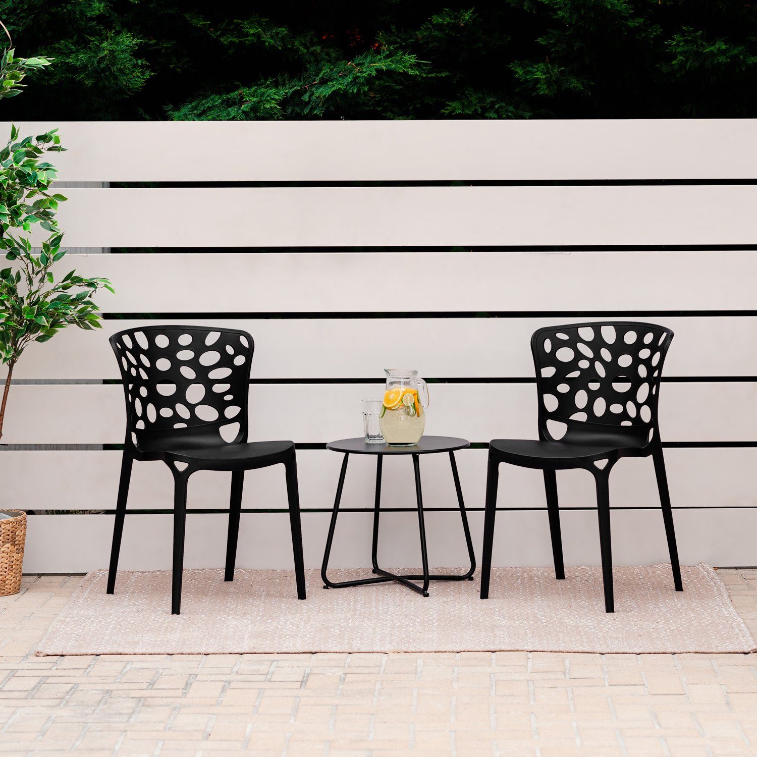 Homestyle4u Gartenstuhl Stuhl Set 2, 4 oder 6 Stühle in 3 Farben (2er Set)