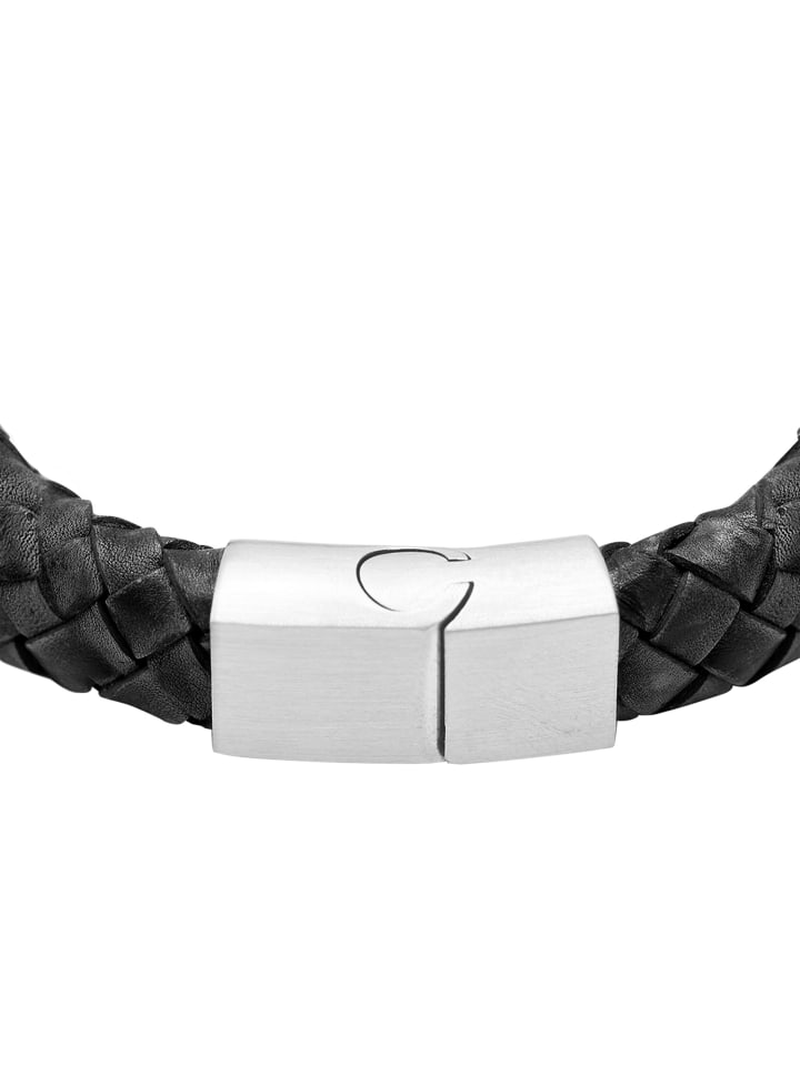 Steel_Art Herrenarmband Lederarmband Enno in schwarz günstig kaufen