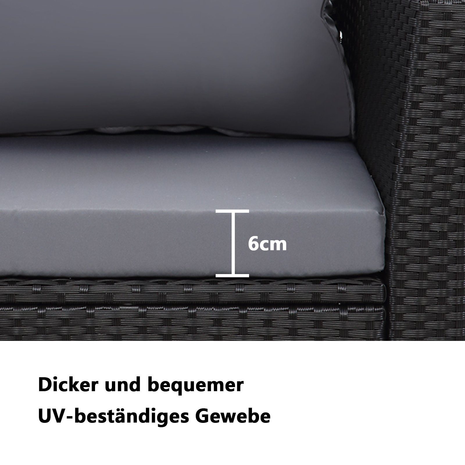 MeXo Gartenlounge-Set Balkonmöbel Set sale, (Gartenmöbel Lounge Set, 4-tlg., Terrassenmöbel mit Sofa, Tisch und 2 Sessel), Loungesofa aus Polyrattan Handgewebt