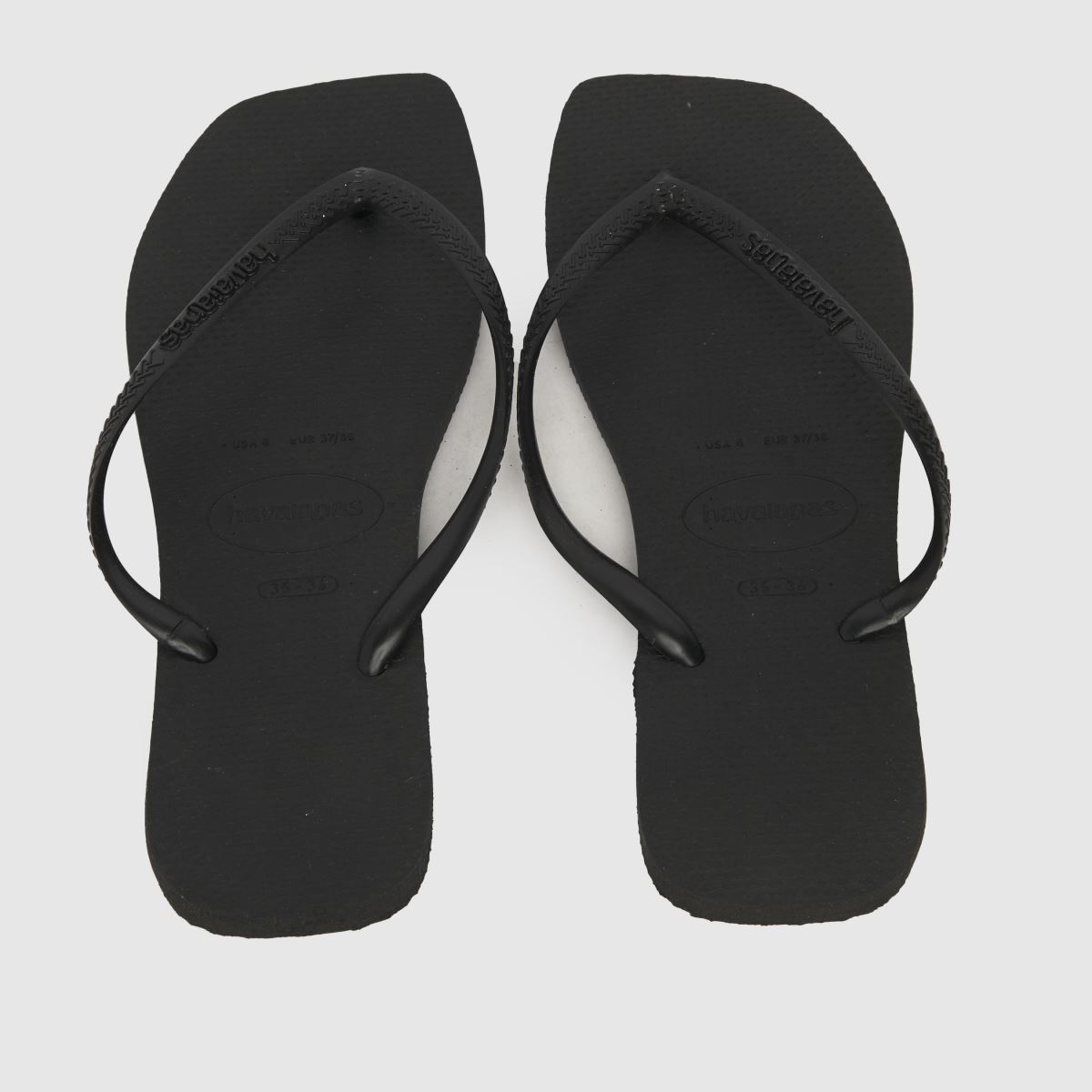 Havaianas vékony, szögletes szandálok fekete színben