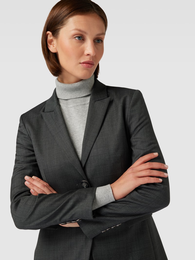 Blazer aus Lanawolle mit Pattentaschen Modell 'Juleah' in anthrazit