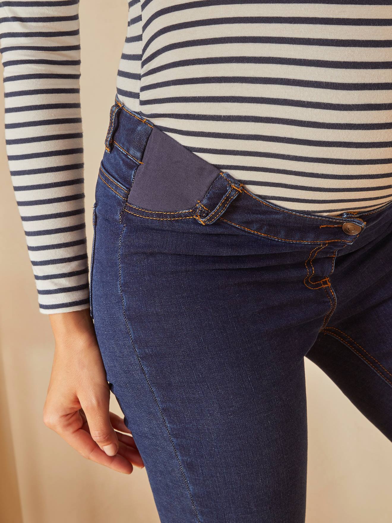 Vertbaudet Umstands-Jeans, Skinny-Fit - blau