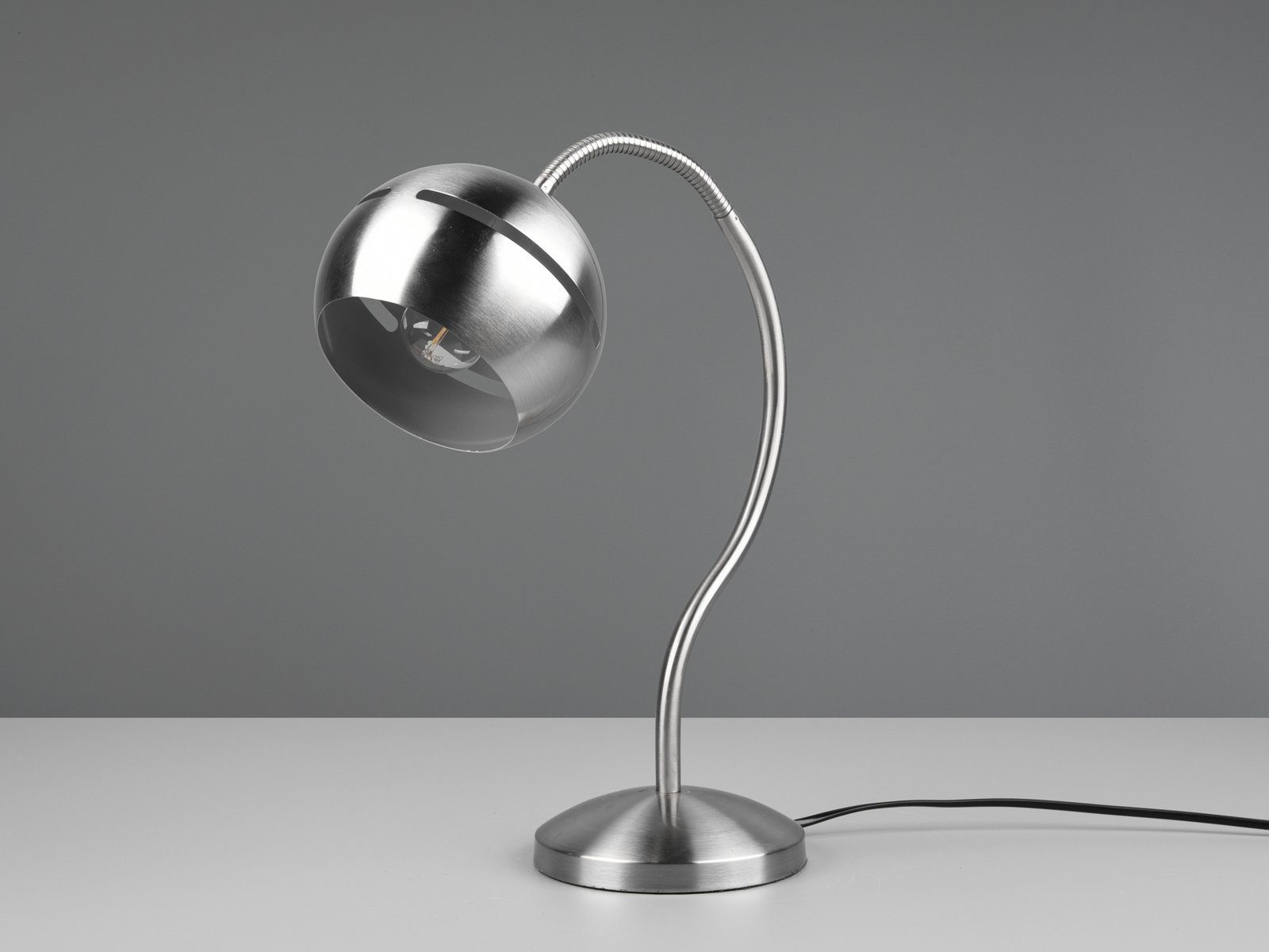meineWunschleuchte LED Tischleuchte, Dimmer, LED wechselbar, warmweiß, groß-e Designer Schreib-tischlampe Arbeitsleuchte Silber, Höhe 42cm