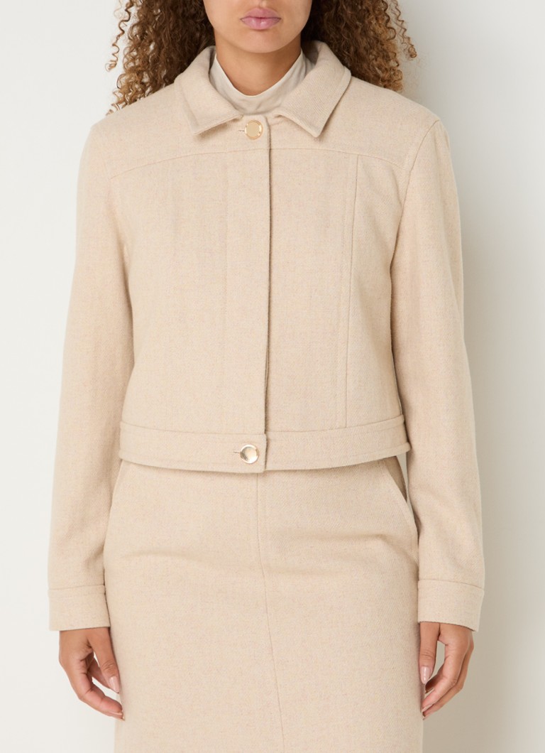 Claudia Sträter Cropped jacket in wool blend with mixed design