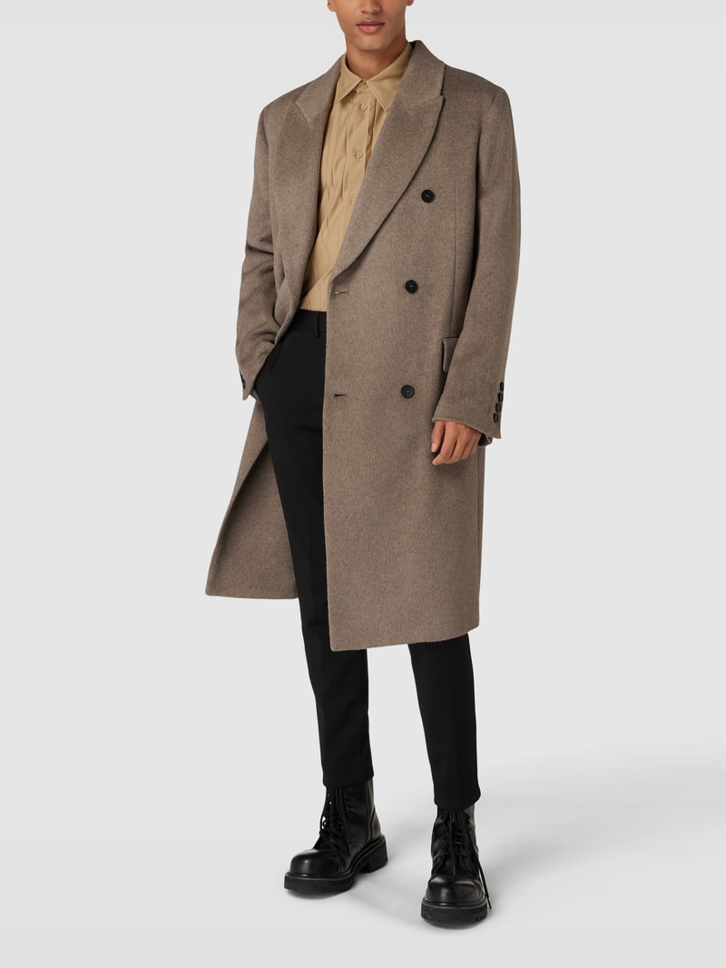 Wollmantel mit Pattentaschen Modell 'Skye' in beige