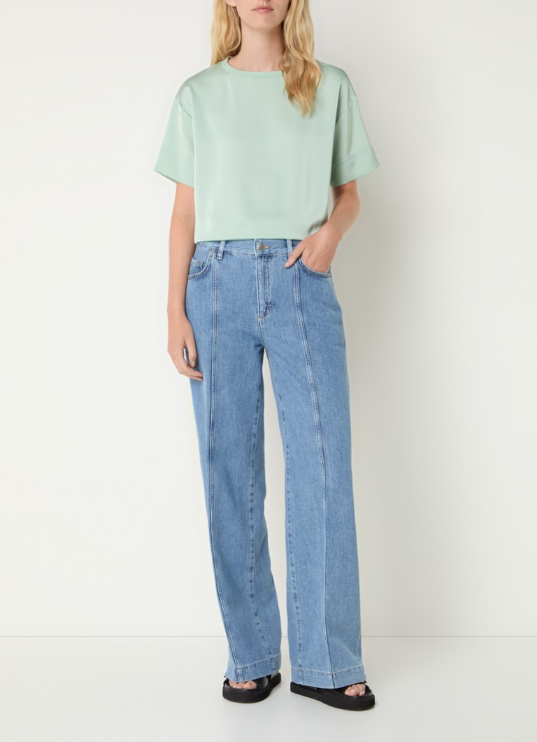 Jeans Benetton a vita media, gamba larga, lavaggio medio