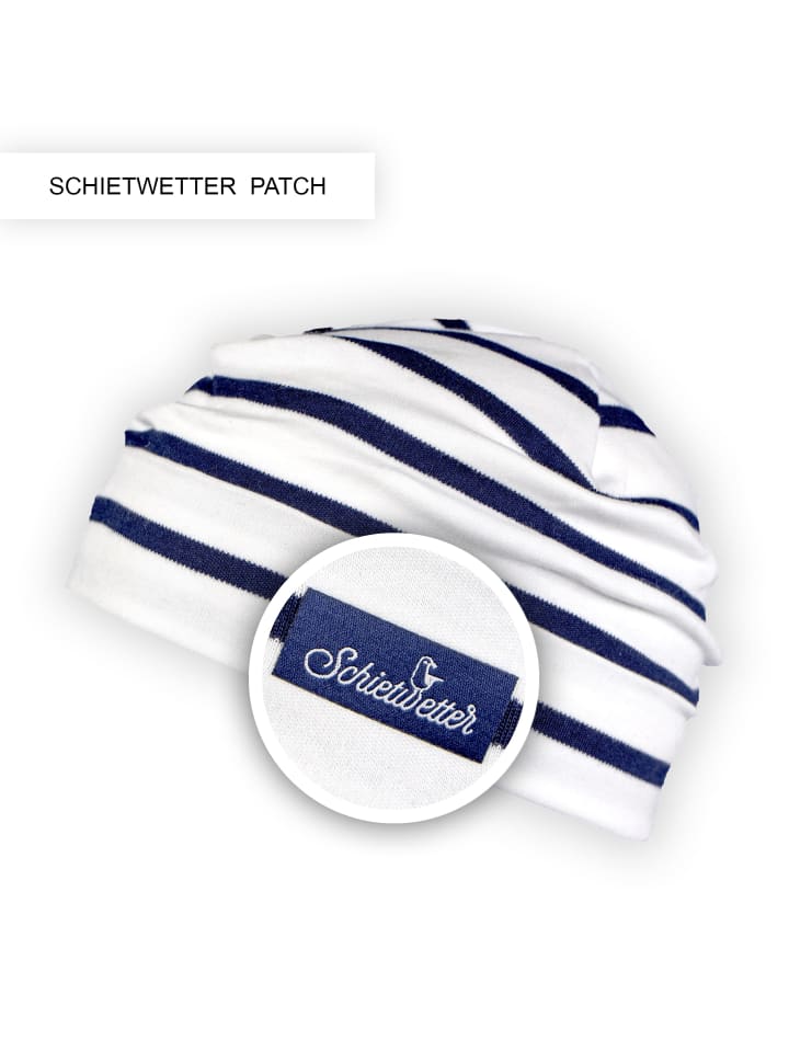 SCHIETWETTER Mütze , dehnbar, modisch, flauschig in weiß-navy günstig kaufen onesize