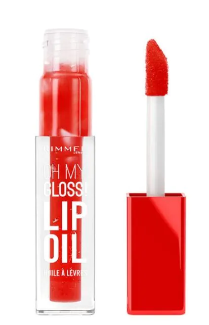 „Rimmel Oh My Gloss Lip Oil“ lūpų blizgis 004 ryškiai raudonas