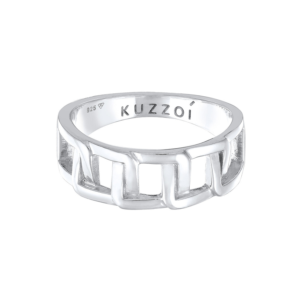 KUZZOI KUZZOI Bague Hommes Chunky Chain look maillons en argent sterling 925 Bague