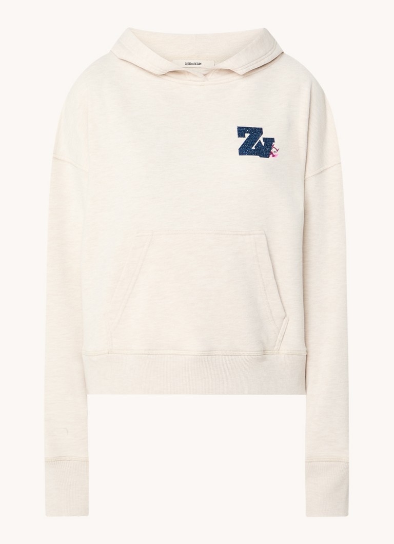 „Zadig&Voltaire Mia“ džemperis su gobtuvu ir logotipu bei cirkoniais
