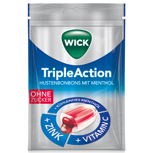 WICK TripleAction Menthol & Cassis o.Zucker Bon.  72 g  Bonbons