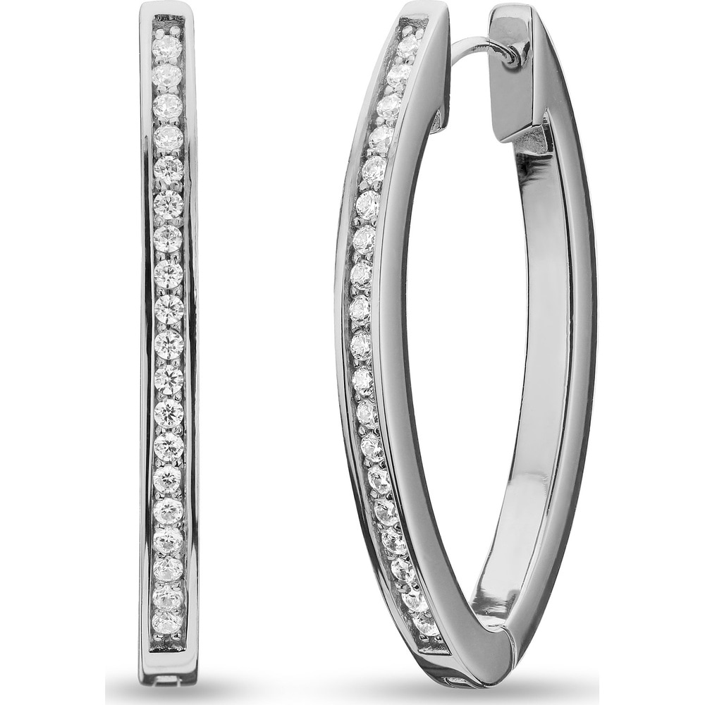 Jette Créoles 925 Argent Boucles d'oreilles