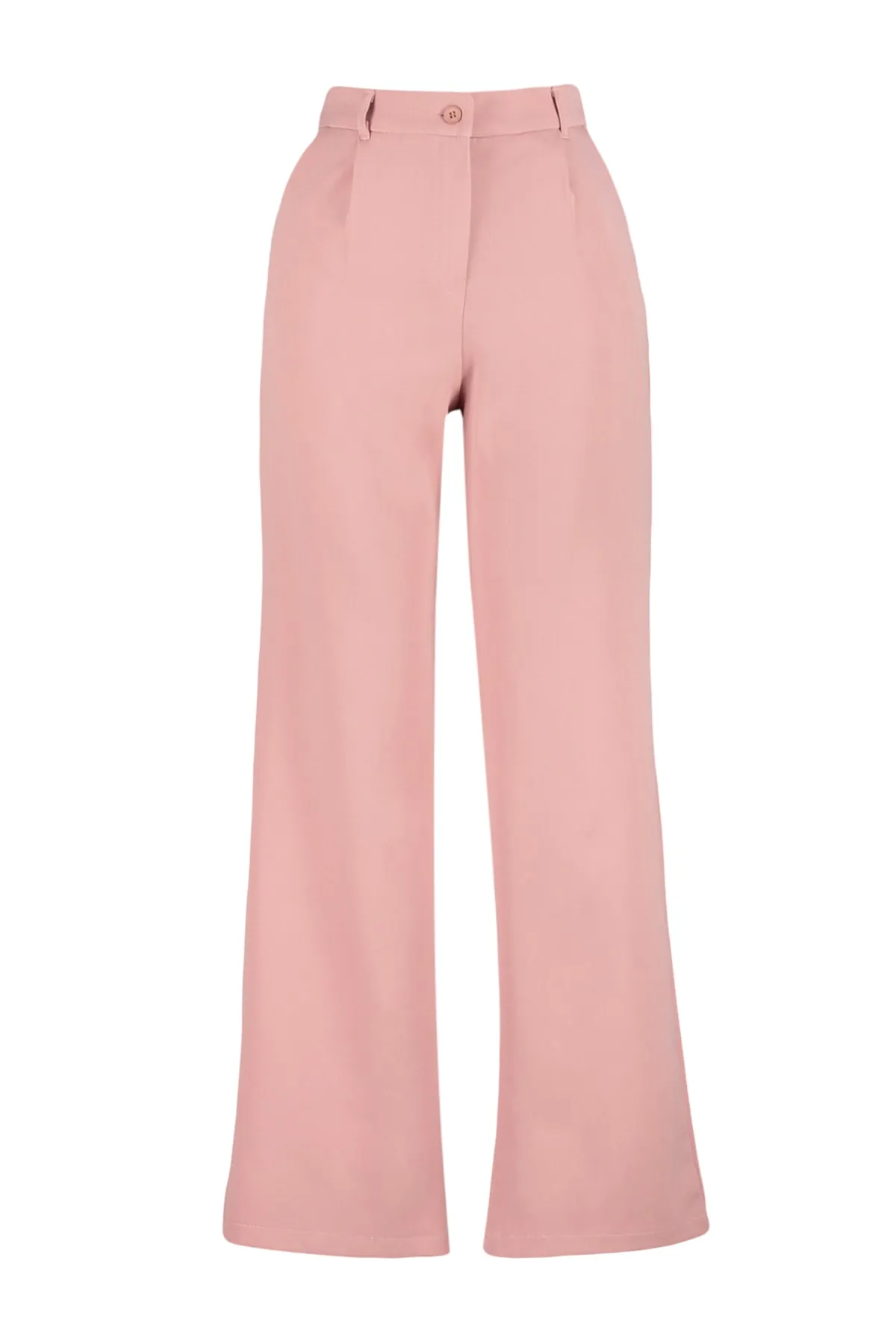Trendyol Collection  Dusty Rose High Waist Wide Leg/Plissee Wide Leg Woven Hose TWOAW21PL0076