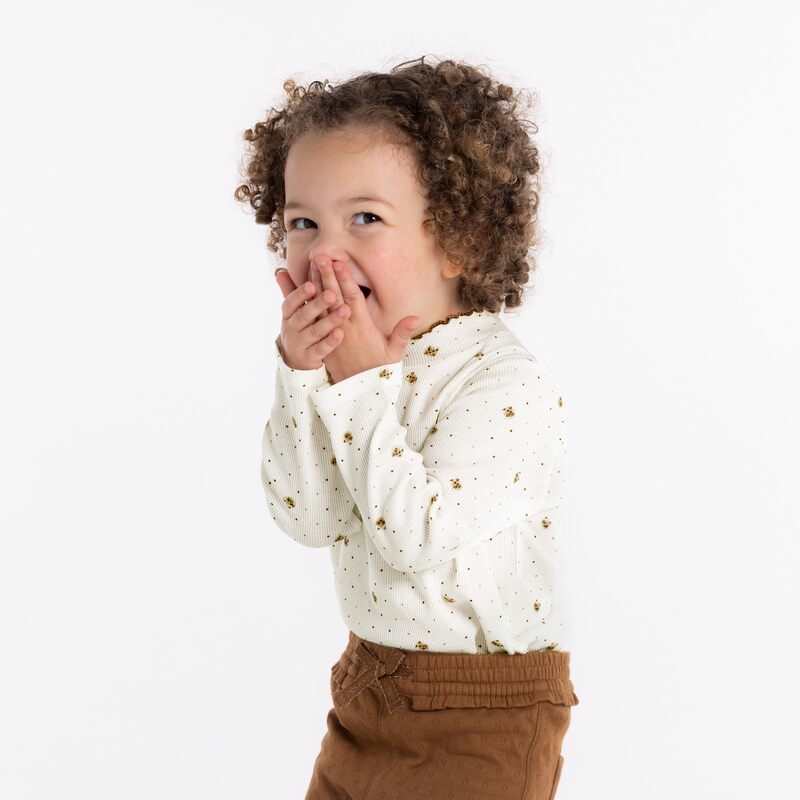 Tee-shirt maille côtelée petits chats bébé fille