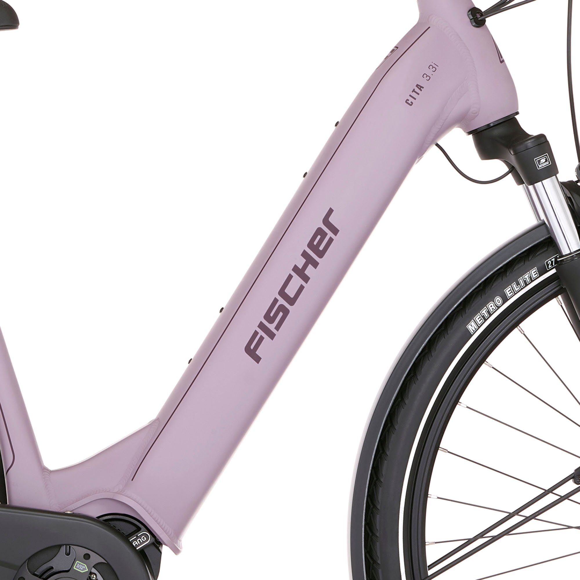 FISCHER Fahrrad E-Bike CITA 3.3I 522, 9 Gang Shimano Nexus Schaltwerk, Kettenschaltung, Mittelmotor, 522 Wh Akku, (Schloss)