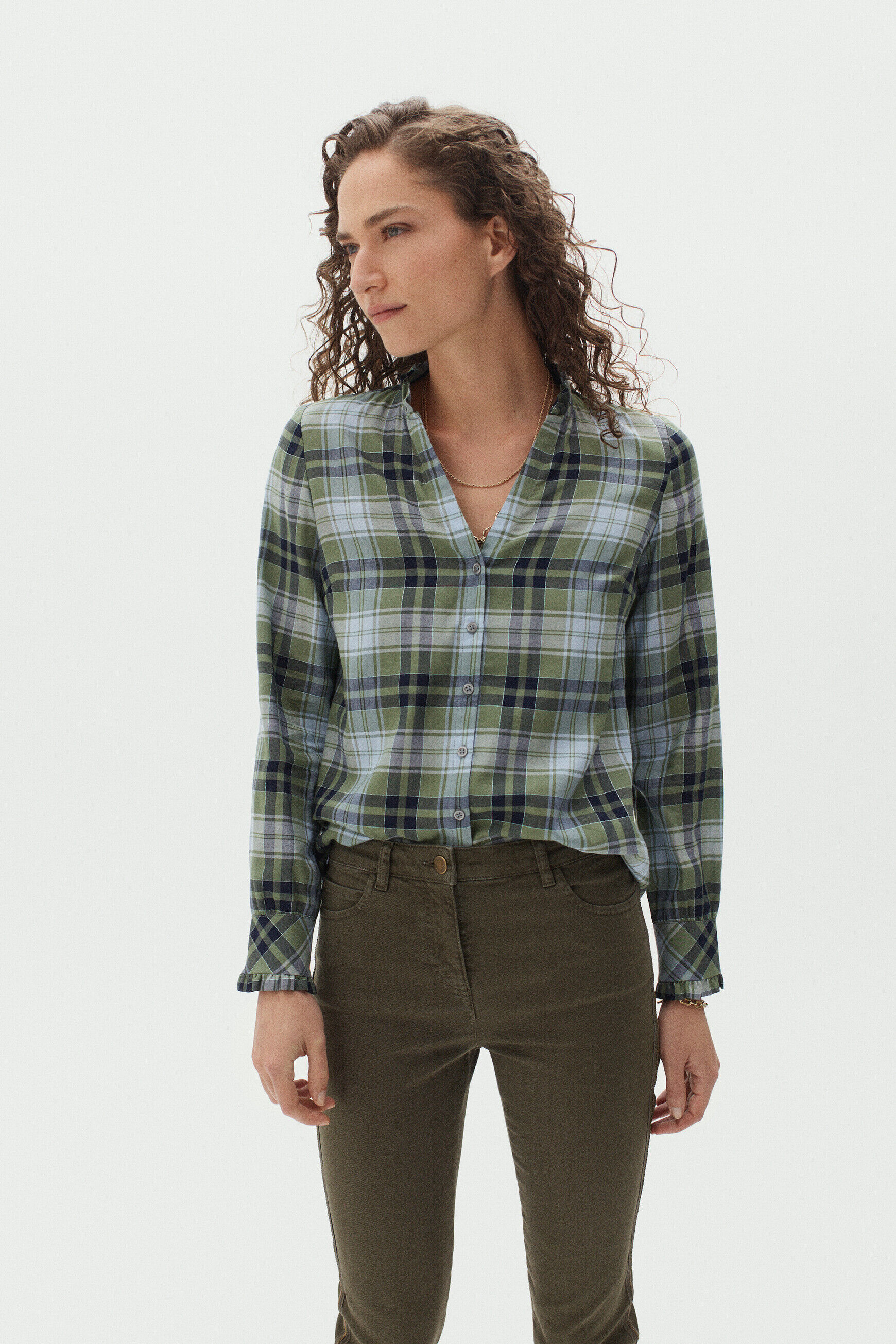 pantalon tosca vert kaki femme