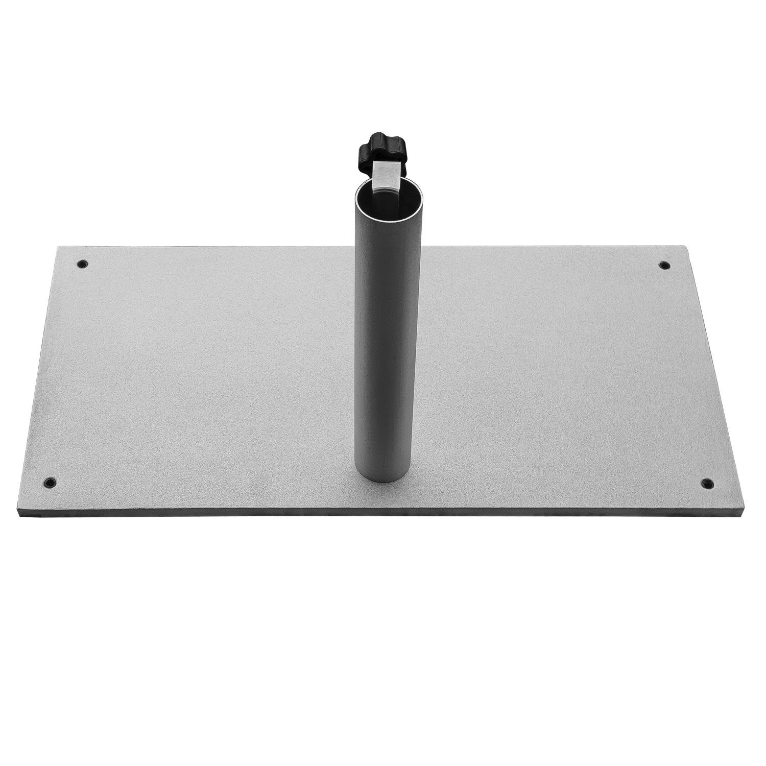 Delschen Betonschirmständer Sonnenschirmständer für Balkon Stahl Silber bis 40 mm Stamm 23 kg