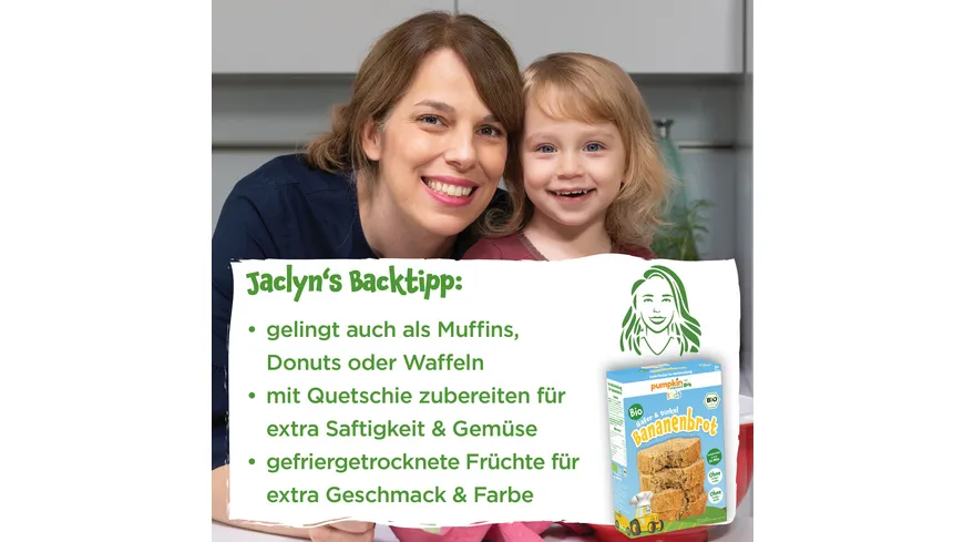 pumpkin organics Bio Hafer & Dinkel Bananenbrot Backmischung 350 g