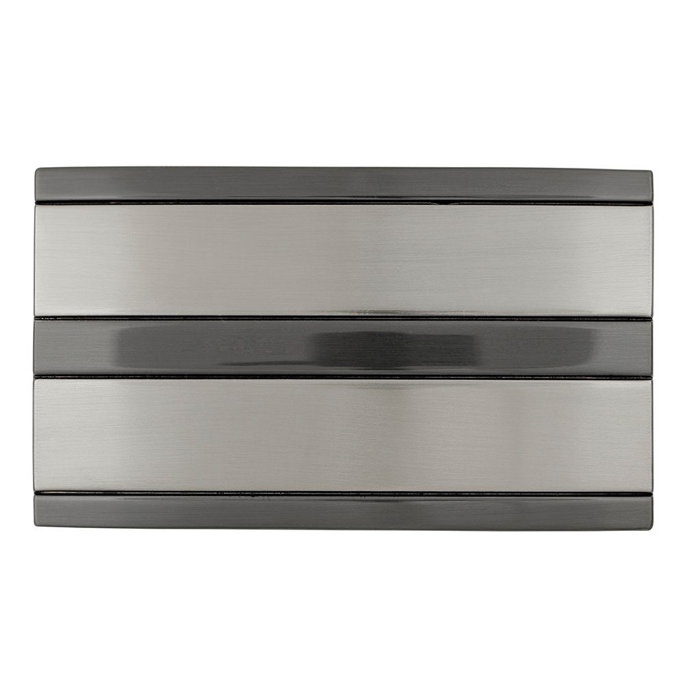 FREDERIC HERMANO Gürtelschnalle 35mm Zink Schwarz - Buckle Stripe - 322607530020
