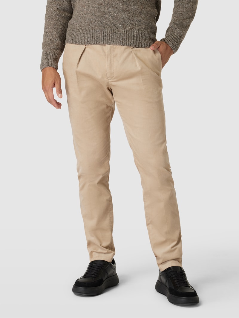 Chino mit Paspeltaschen in mittelbraun