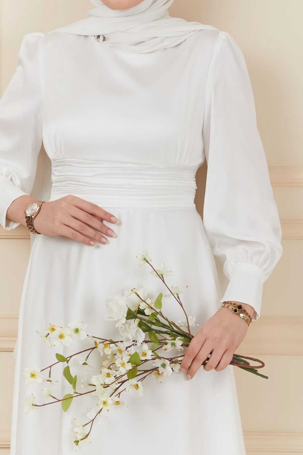 Olcay  Abendkleid - Ecru - Lang