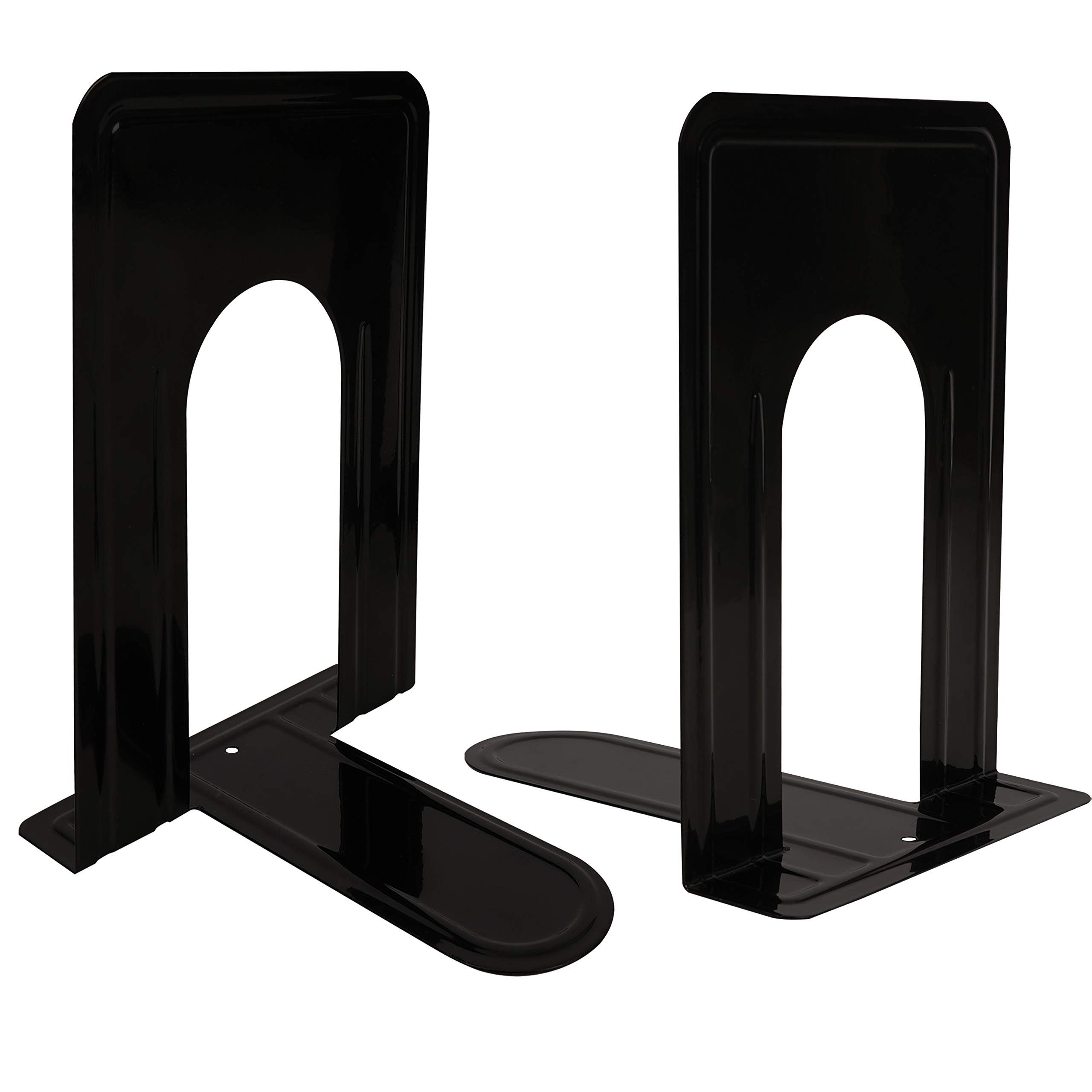 Belle Vous Zeitungsständer Schwarze Buchstützen (3 Paare) zur rutschfesten Aufbewahrung, Black Bookends (3 Pairs) for Non-Slip Storage