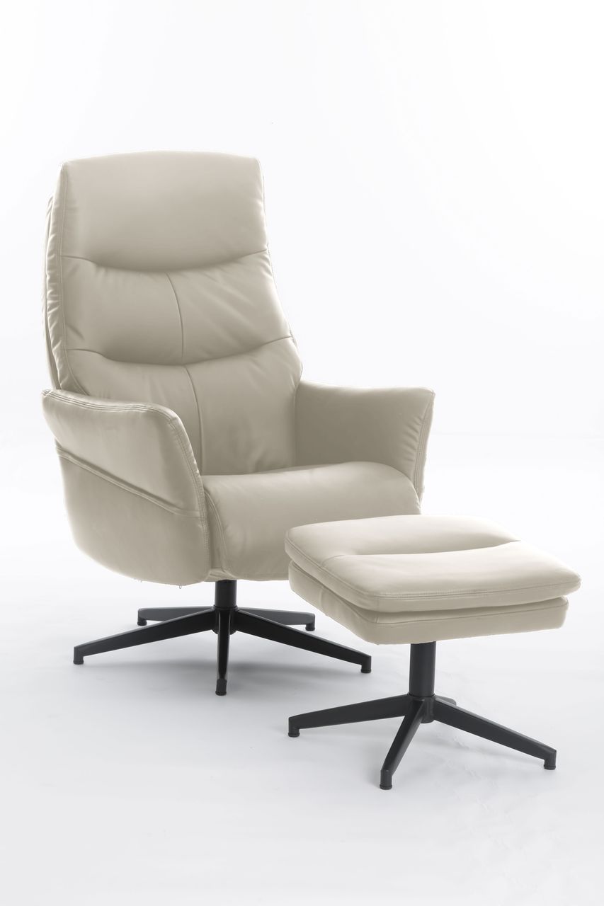 Happy Home Happy Home gepolsteter Relaxsessel mit Hocker HWP62-BEI beige