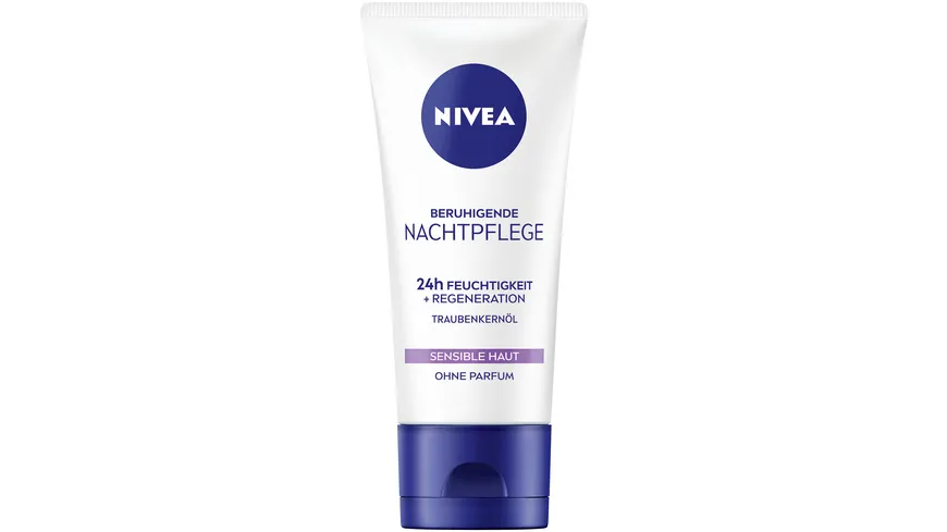 NIVEA Beruhigende Nachtpflege 24h Feuchtigkeit + Regeneration Sensible Haut Tube 50 ml