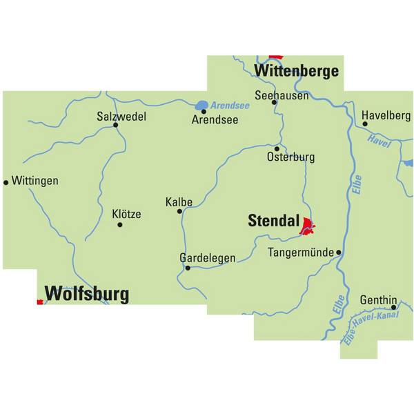 ADFC REGIONALKARTE ALTMARK MIT TOURENVORSCHLÄGEN, 1:75.000 - Fahrradkarte