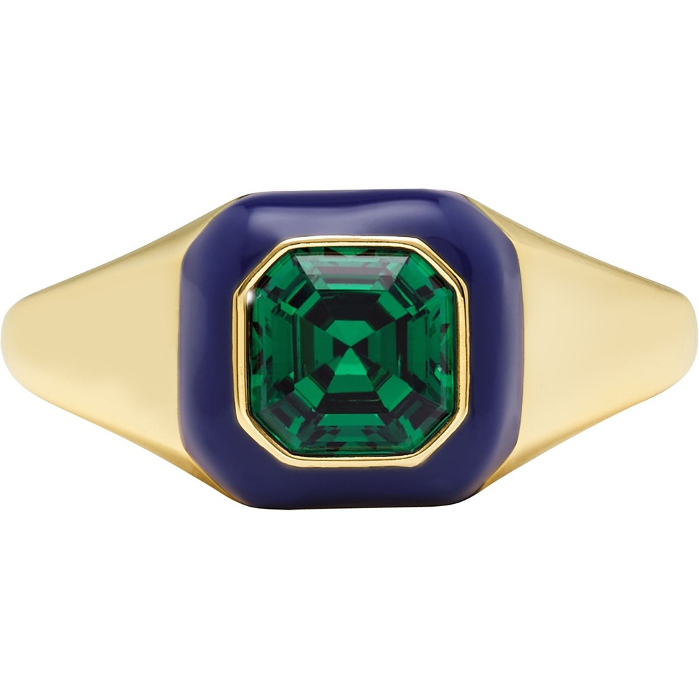 Fossil Bague pour femme Métal, Métal bleu Bague