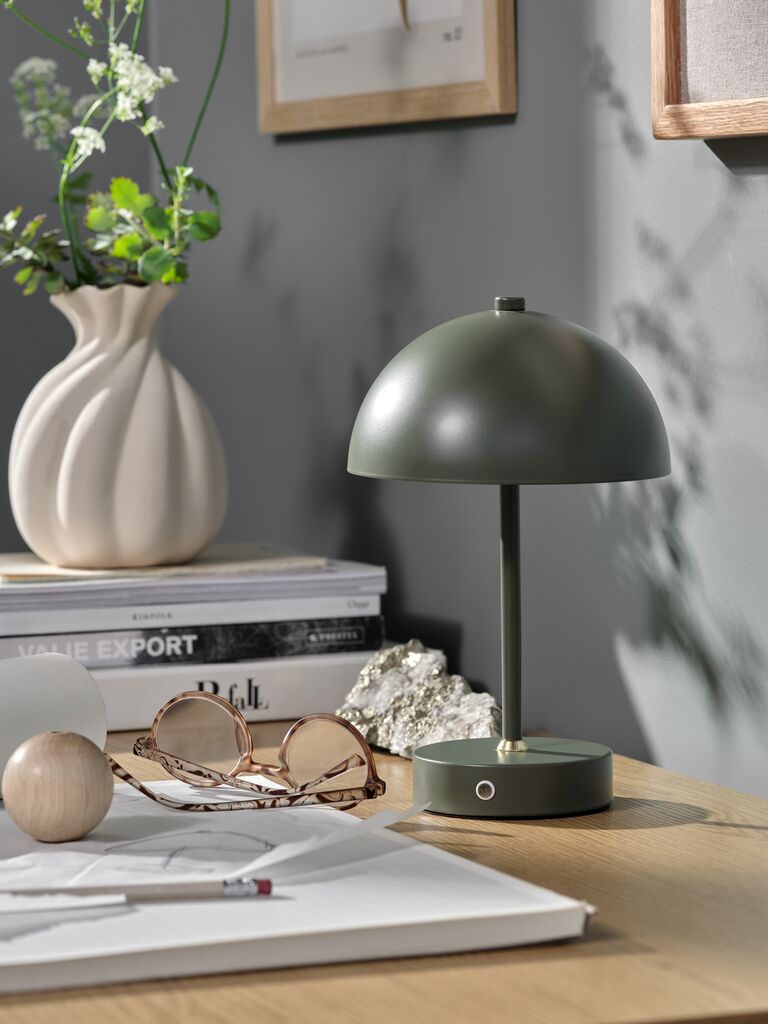 Lampa na baterie KENT KENT Ø16xH25cm zielona z przyciskiem i timerem