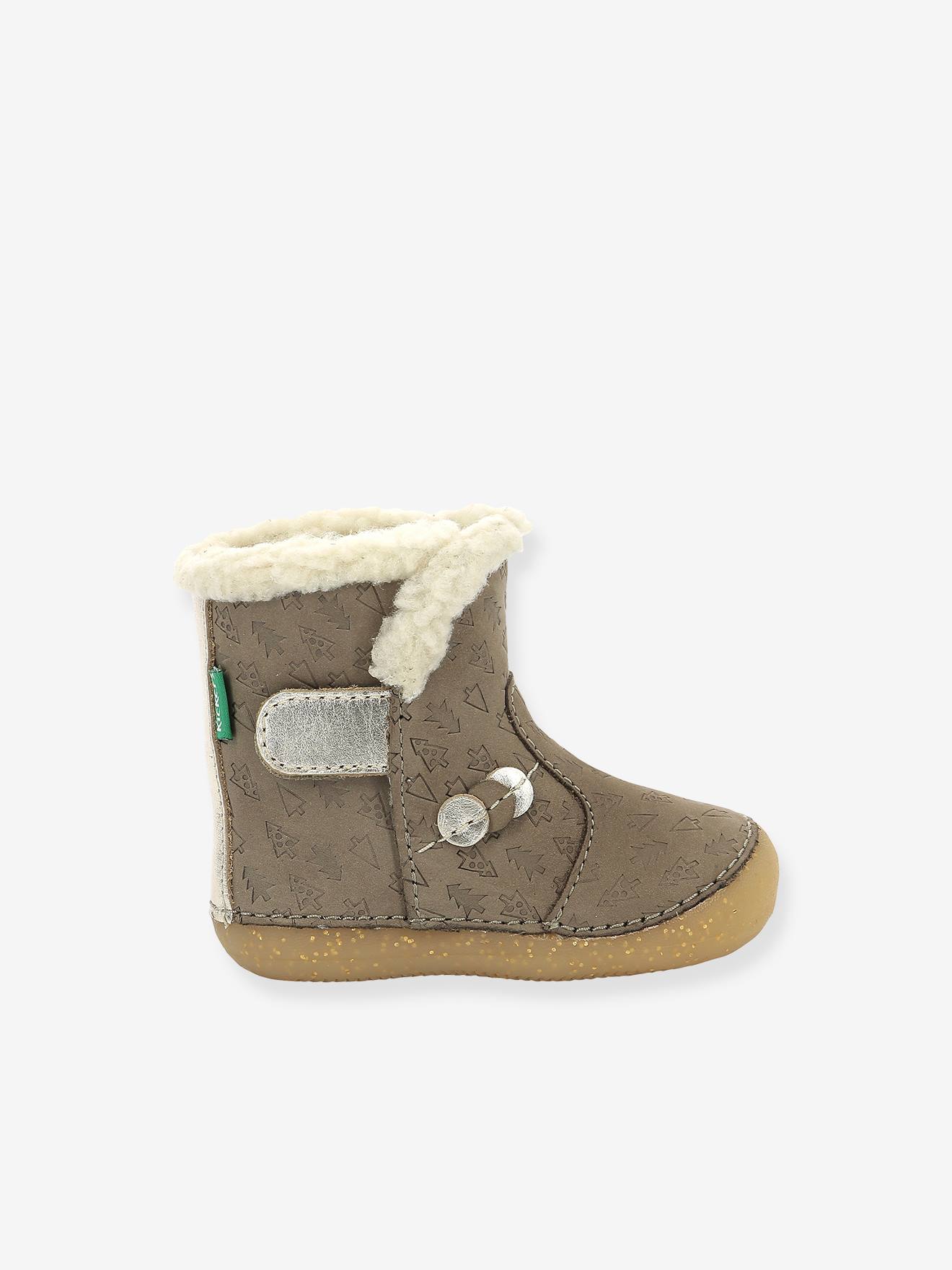 Bottillons fourrés bébé fille So Windy KICKERS® 1ers pas beige