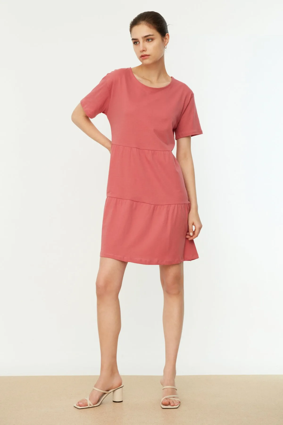 Trendyol Collection  Dusty Rose Basic Strickkleid TWOSS20EL2347