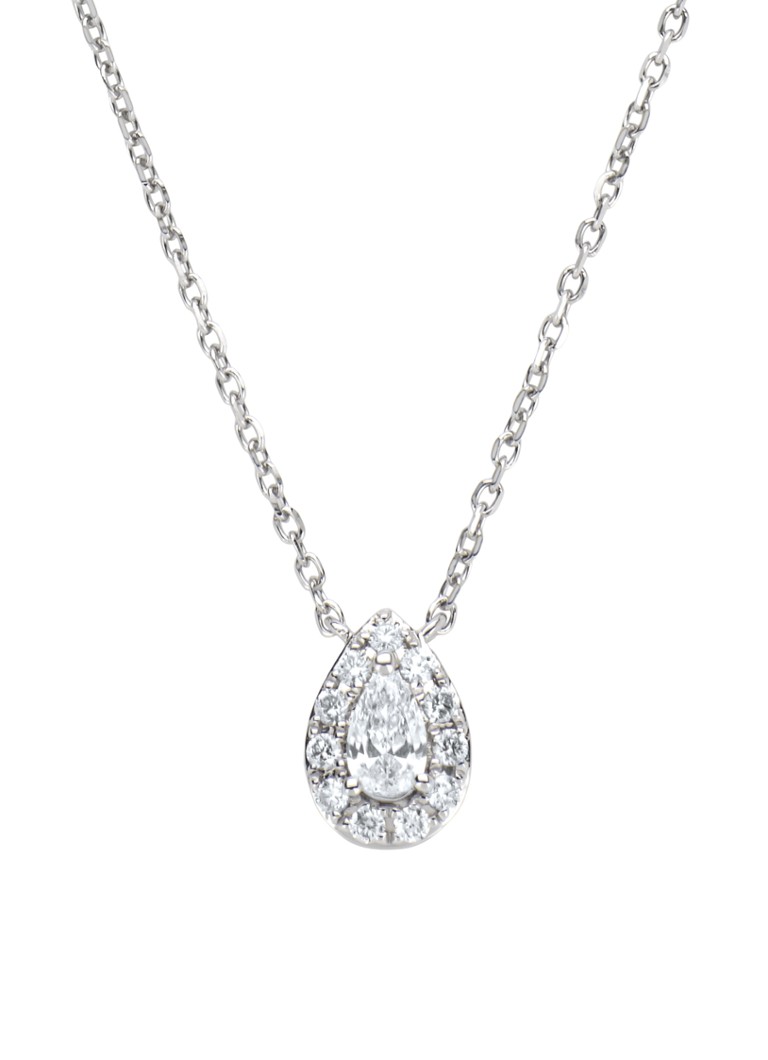 Diamond Point White gold necklace, 0.19 ct diamond, Petite Romance