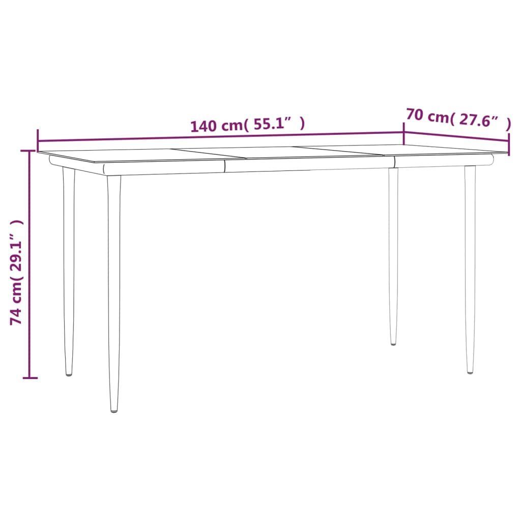 vidaXL Garten-Essgruppe 5-tlg. Garten-Essgruppe mit Kissen Schwarz Poly Rattan, (1-tlg)