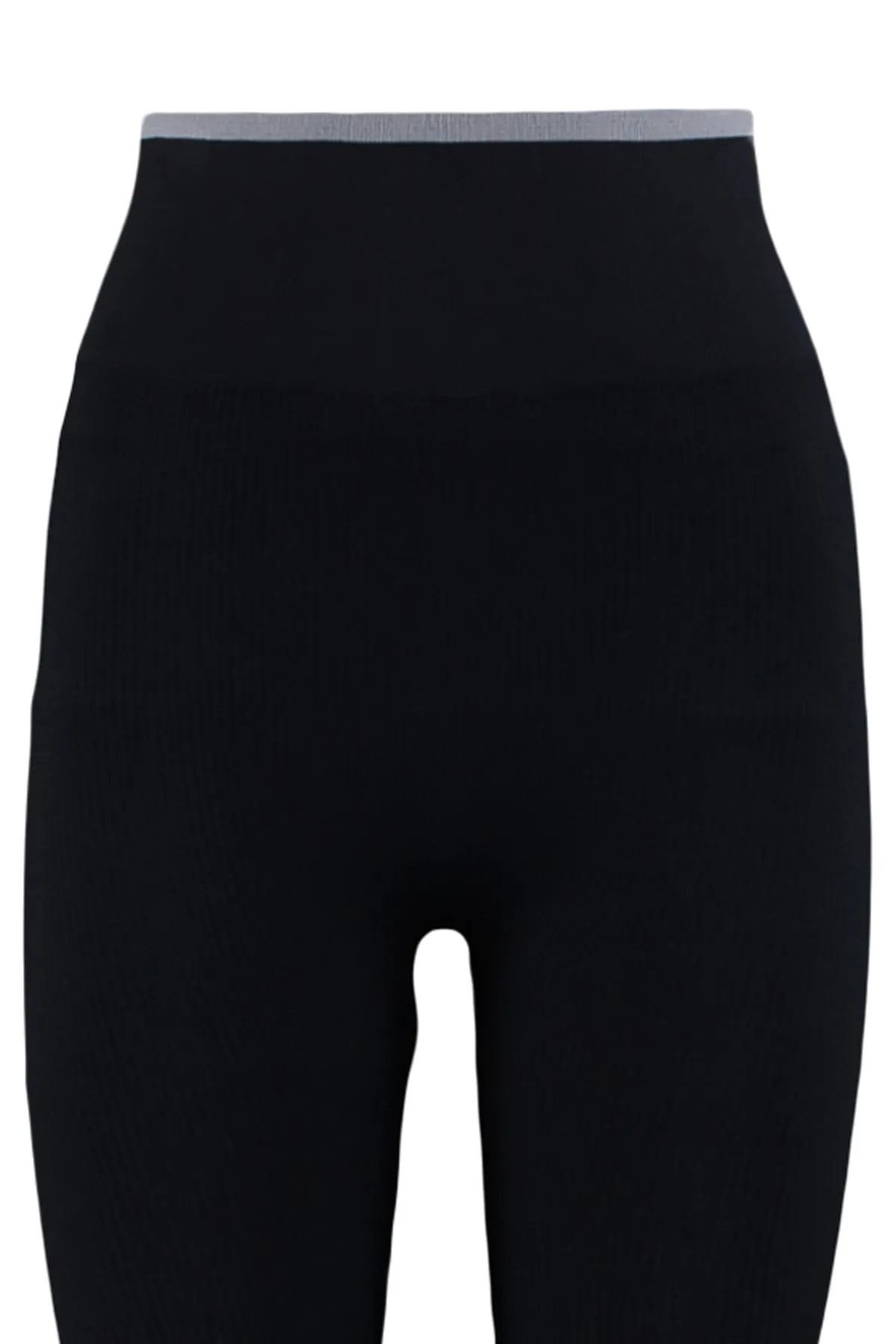 Trendyol Collection  Schwarze, nahtlos/nahtlos gestrickte Sportstrumpfhose mit kontrastfarbenen Details in voller Länge TWOAW23TY00030