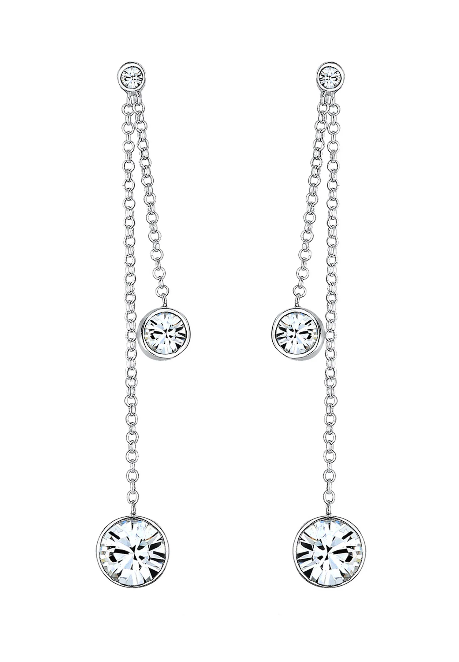 Elegantes pendientes colgantes de filigrana con cristales de Elli para mujer en plata de ley 925.
