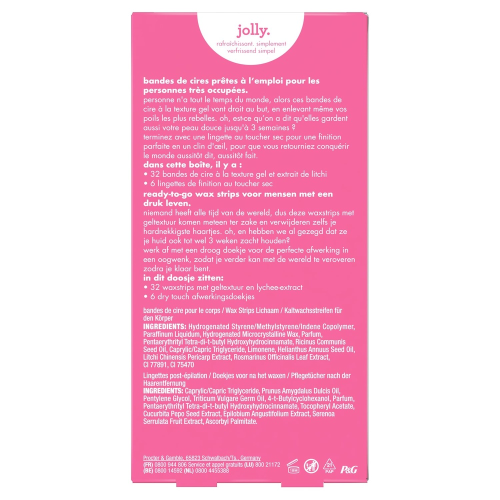 jolly Jolly Bandes De Cire Corps x32 Cire d'Epilation