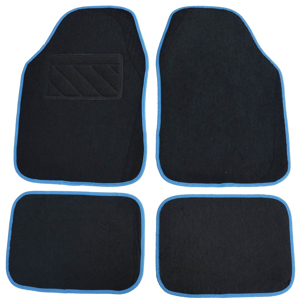 Unikar universal-Textilfußmatten im 4-teiligen Set, schwarz-blau, von Norauto - ATU