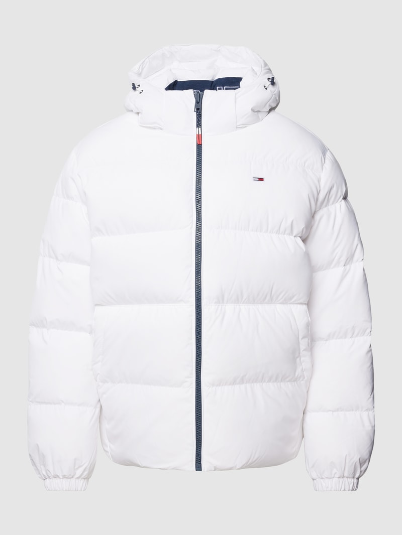 Daunenjacke mit Logo-Stitching Modell 'ESSENTIAL' in weiß