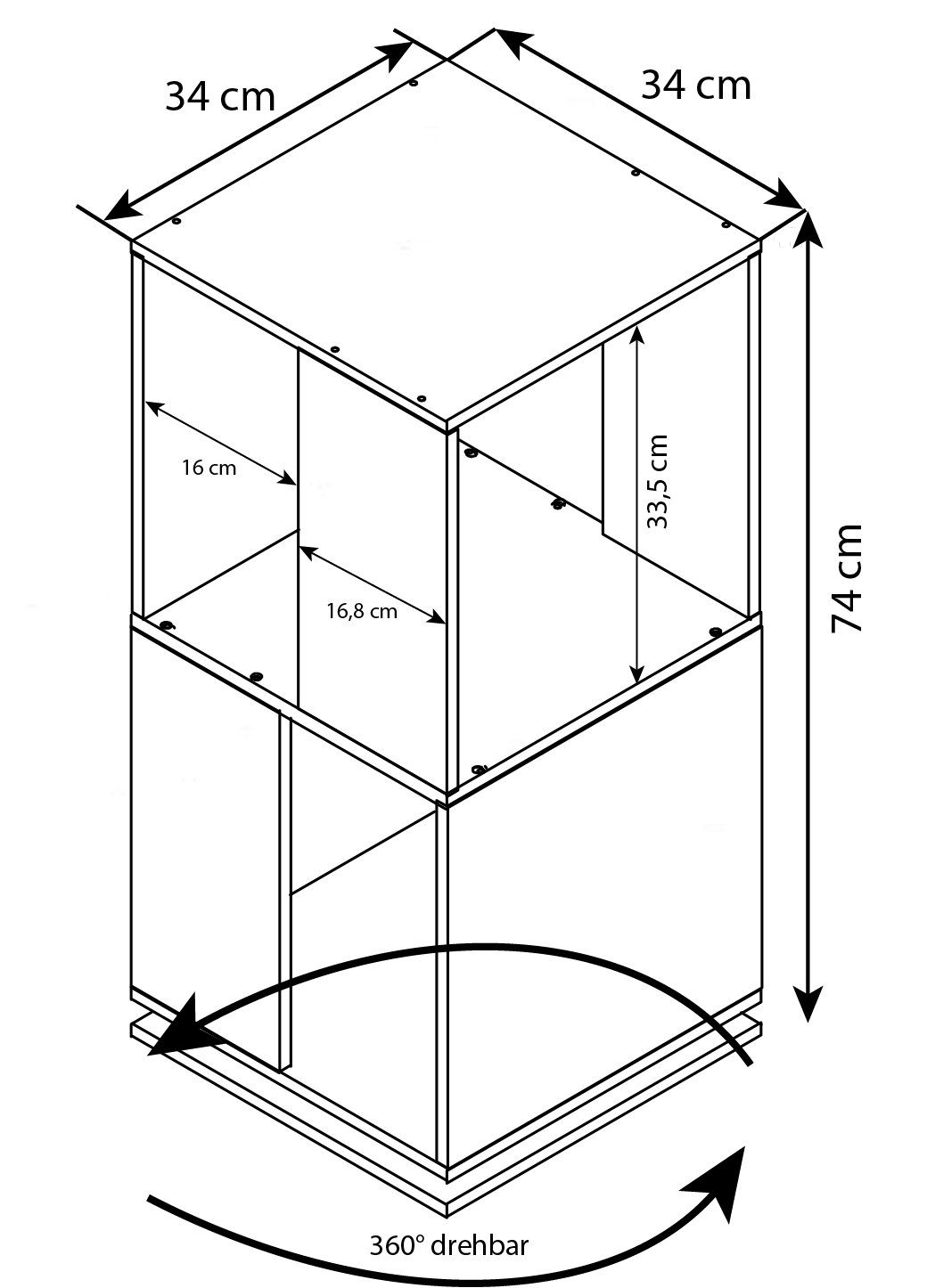 VCM Aktenregal Holz Regal Büroregal Aktenregal drehbar Stifta L, 1-tlg.