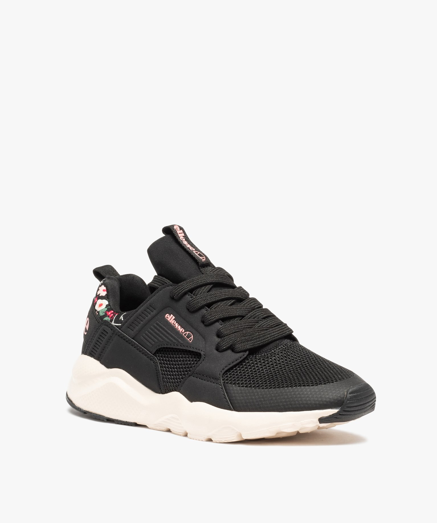 Baskets femme running en mesh détail fleurs – Ellesse Stone noir | GEMO