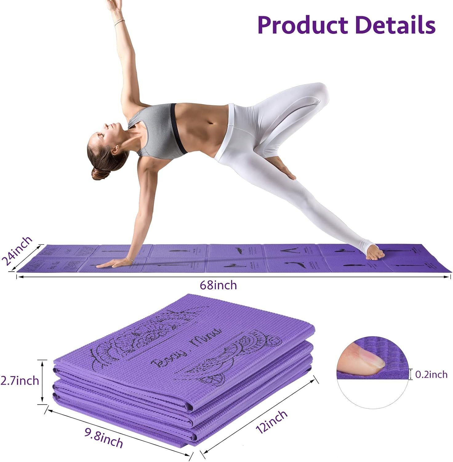 Runxizhou Sporthandtuch Faltbare Yogamatte für Frauen, rutschfeste Übungsmatte für Home Gym, (1-St)