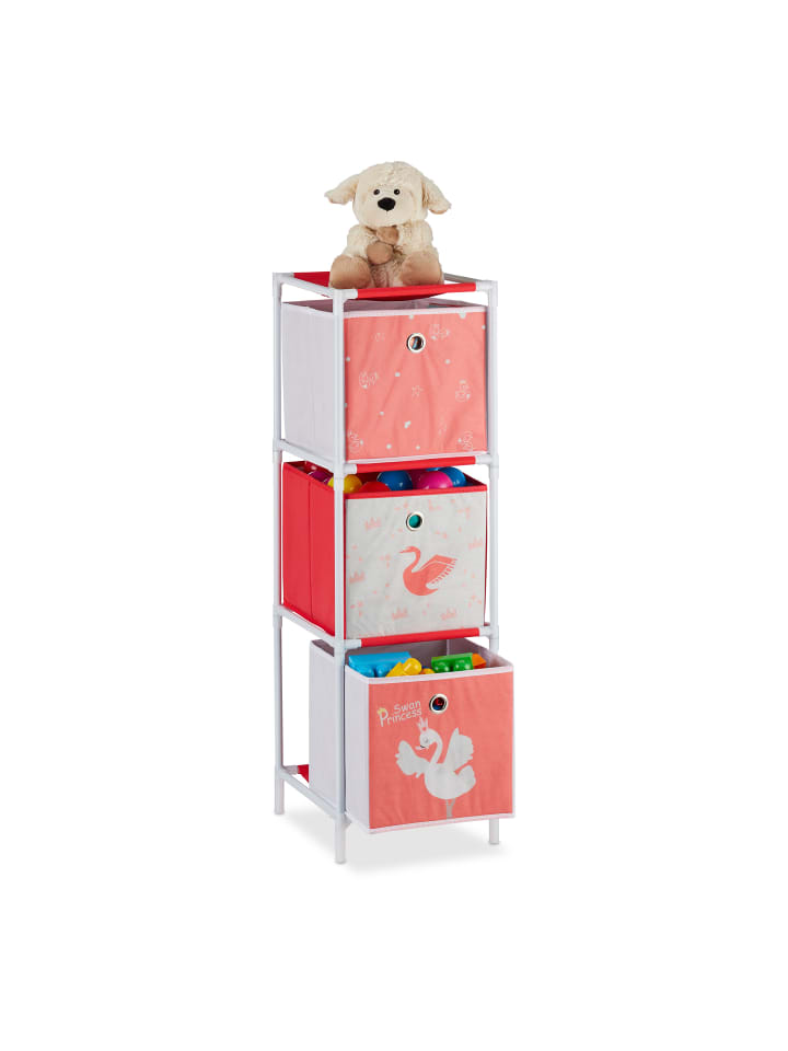 relaxdays Kinderregal Schwan in Weiß/Rot - (B)27,5 x (H)89 x (T)30 cm günstig kaufen onesize