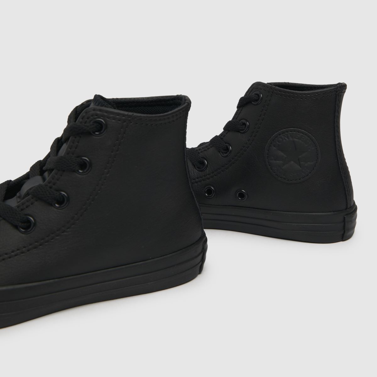 Converse svarta All Star Hi-skor i läder för juniorer
