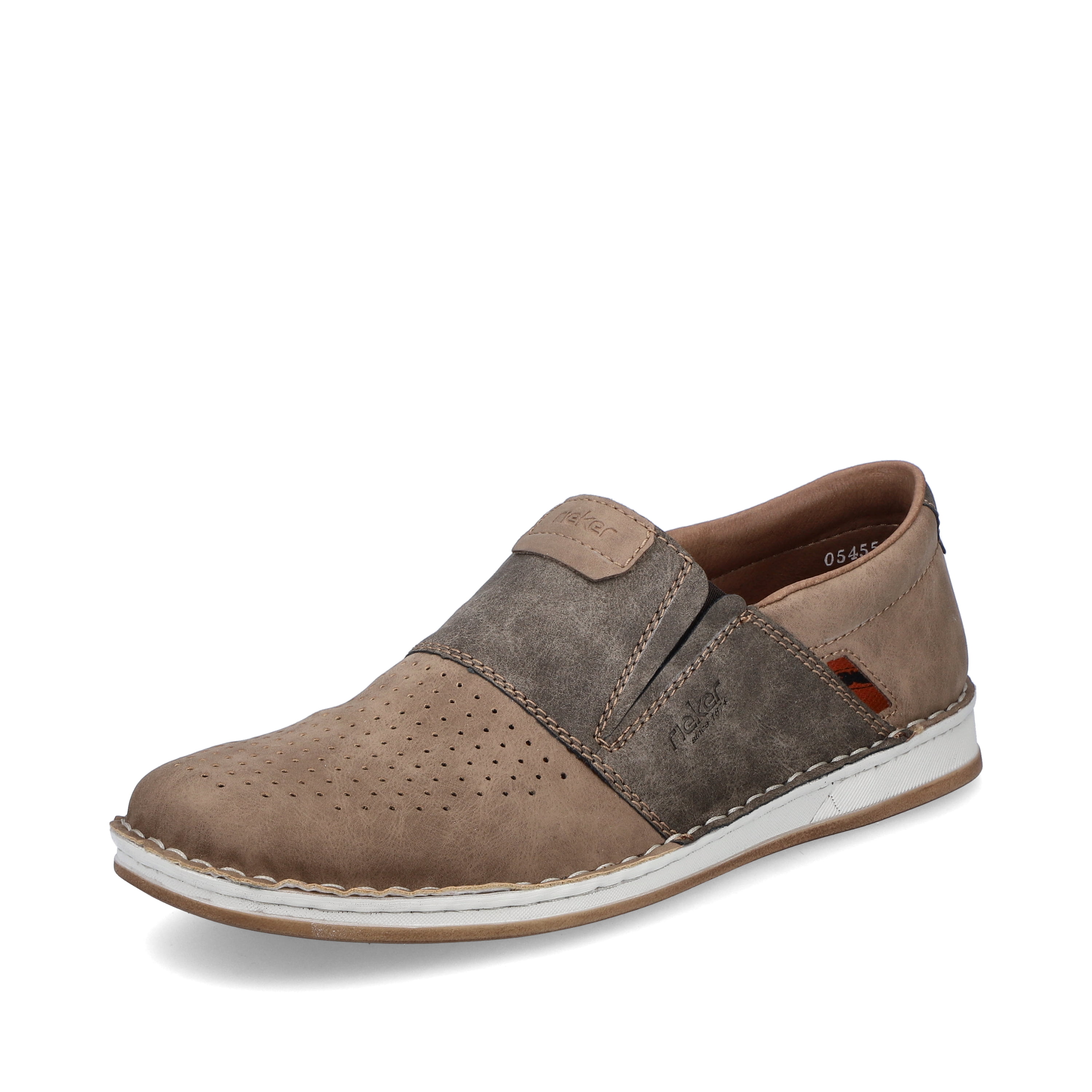 Rieker Herren Slipper hellbeige-steingrau