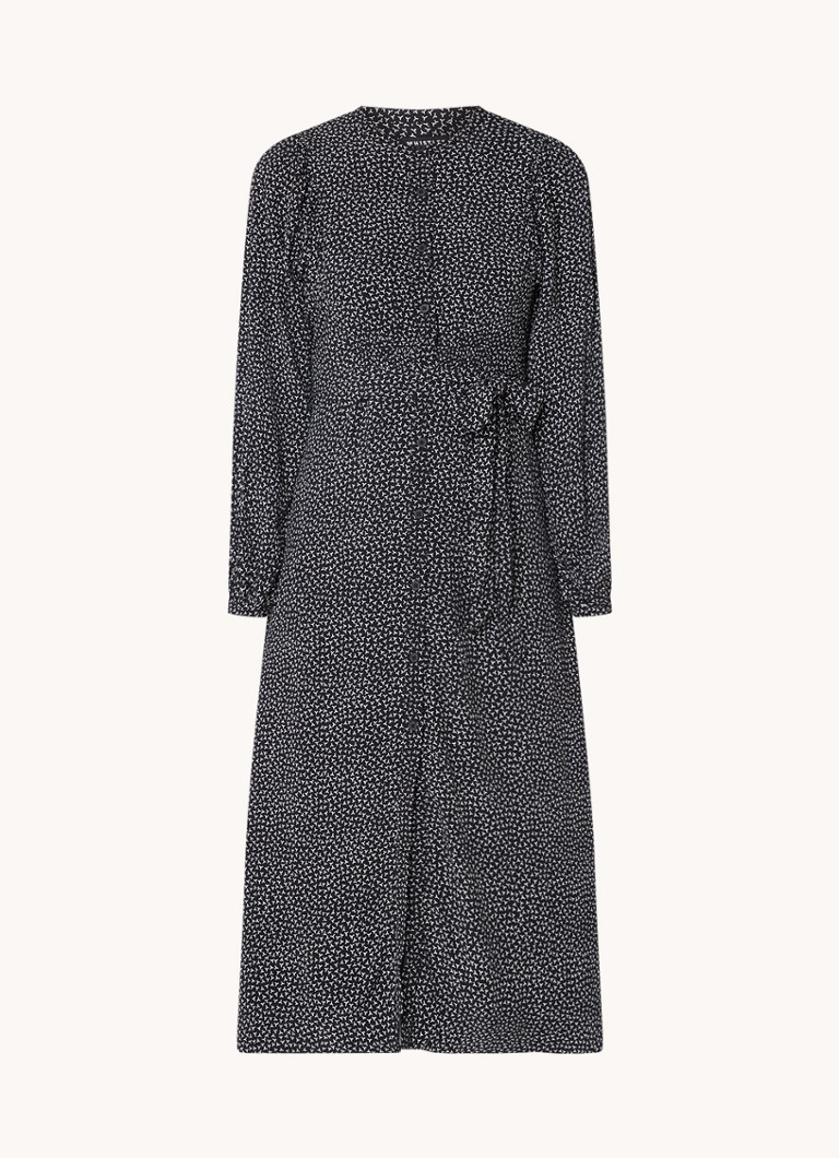 Whistles Midi dress in crepe with graphic print and slit