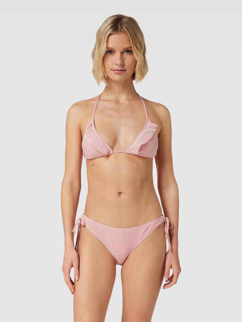 Bikini-Oberteil mit Streifenmuster Modell 'Striba Bel' in koralle