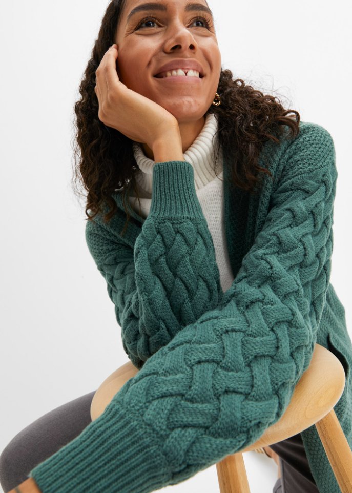 Cardigan mit Zopfmuster