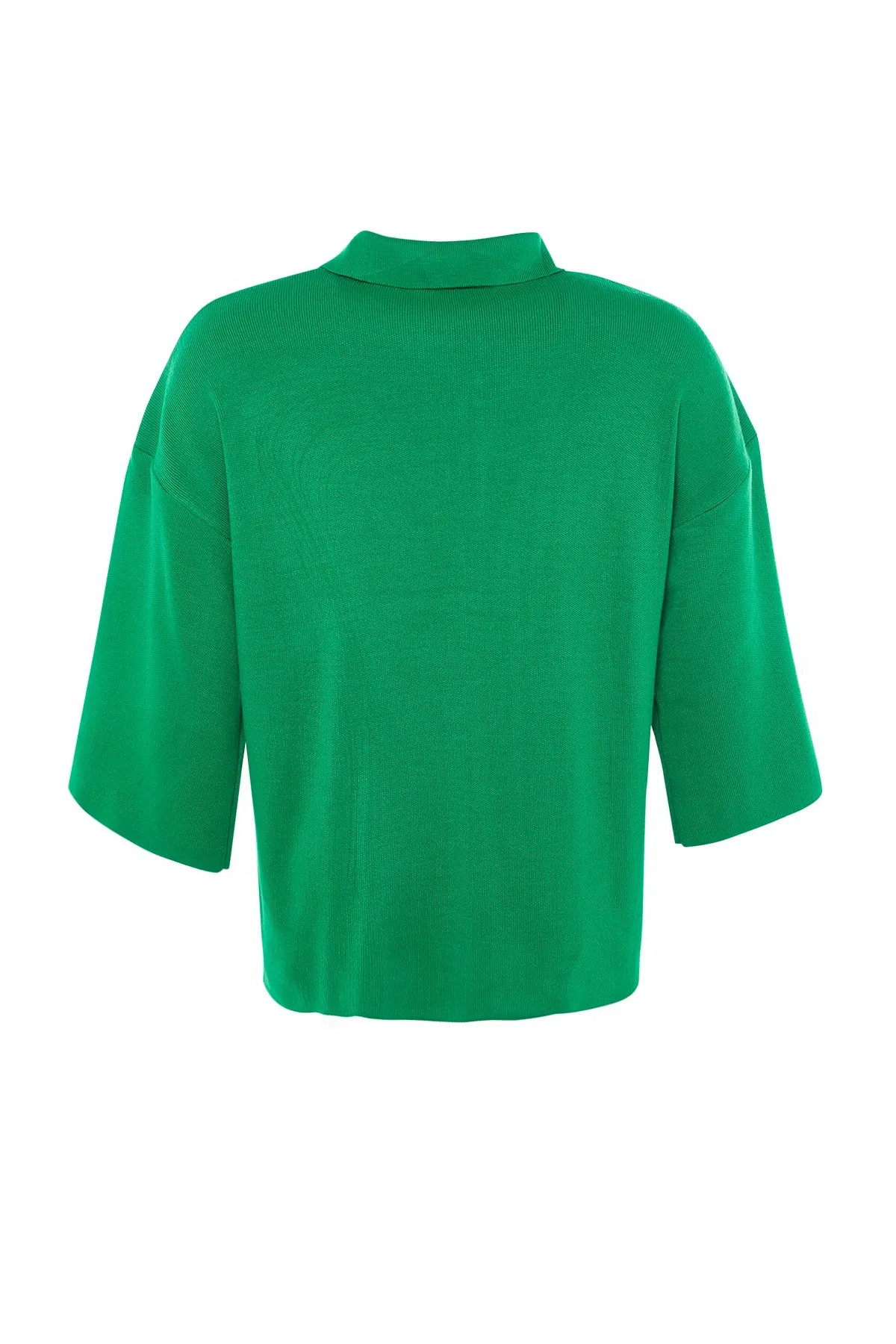 Trendyol Curve  Grüner Strickpullover mit Reißverschluss und Details TBBAW23AN00056